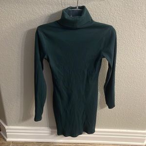 Green Turtleneck Bodycon Dress
